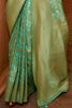 Winning Pista Green Zari Weaving Silk Festival Wear Saree With Blouse