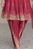 Wonderful Pink Sequins Silk Party Wear Dhoti Suit With Dupatta