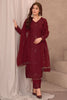 Wonderful Maroon Sequins Georgette Palazzo Suit With Dupatta