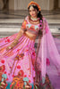 Stunning Pink Printed Art Silk Wedding Lehenga Choli With Dupatta