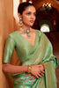 Winning Pista Green Zari Weaving Silk Festival Wear Saree With Blouse