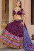 Unique Wine Color Sequins Silk Designer Lehenga Choli With Dupatta