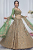 Charming Green Embroidered Net Mehendi Wear Lehenga Choli