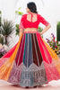 Awesome Multi-Color Embroidered Georgette Wedding Lehenga Choli