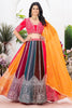 Awesome Multi-Color Embroidered Georgette Wedding Lehenga Choli