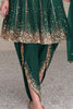 Fabulous Green Sequins Silk Event Wear Dhoti Suit With Dupatta