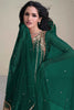 Fabulous Green Sequins Silk Event Wear Dhoti Suit With Dupatta