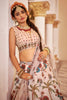 Incredible Off-White Printed Art Silk Bridesmaid Lehenga Choli