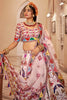 Awesome Off-White Printed Art Silk Wedding Lehenga Choli With Dupatta