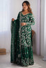 Lovely Green Thread Work Chinon Mehendi Wear Sharara Suit With Dupatta