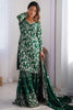 Lovely Green Thread Work Chinon Mehendi Wear Sharara Suit With Dupatta