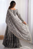 Delightful Grey Sequins Chinon Event Wear Sharara Suit With Dupatta