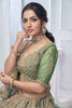 Charming Green Embroidered Net Mehendi Wear Lehenga Choli