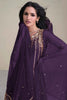 Amazing Purple Sequins Silk Wedding Wear Dhoti Suit With Dupatta