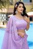 Gorgeous Purple Sequins Silk Reception Wear Lehenga Choli With Dupatta