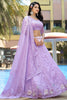 Gorgeous Purple Sequins Silk Reception Wear Lehenga Choli With Dupatta