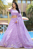 Gorgeous Purple Sequins Silk Reception Wear Lehenga Choli With Dupatta