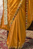 Surprising Mustard Yellow Border Work Tissue Silk Haldi Wear Saree