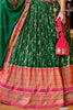 Awesome Green Foil Print Silk Bridesmaid Lehenga Choli With Dupatta