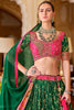 Awesome Green Foil Print Silk Bridesmaid Lehenga Choli With Dupatta