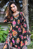 Alluring Black Floral Printed Georgette Festival Wear Palazzo Suit