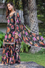 Alluring Black Floral Printed Georgette Festival Wear Palazzo Suit