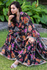 Alluring Black Floral Printed Georgette Festival Wear Palazzo Suit