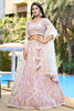 Beautiful Lavender Sequins Silk Bridesmaid Lehenga Choli With Dupatta