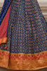 Beautiful Navy Blue Bandhani Print Silk Designer Lehenga Choli