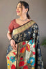 Lovely Black Weaving Paithani Silk Event Wear Saree With Blouse