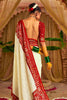 Impressive Off-White Lucknowi Work Tussar Silk Traditional Saree