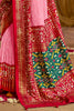 Beautiful Pink Chikankari Work Tussar Silk Event Wear Saree