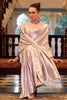 Alluring Lilac Color Zari Weaving Satin Silk Function Wear Saree