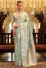 Fantastic Pista Green Zari Weaving Satin Silk Festival Wear Saree