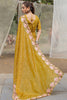 Amazing Mustard Yellow Embroidered Silk Haldi Wear Saree