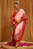 Surprising Peach Lucknowi Work Tussar Silk Function Wear Saree