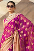 Lovely Pink Paithani Border Georgette Festival Wear Saree With Blouse