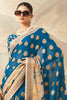 Precious Blue Paithani Border Georgette Event Wear Saree With Blouse