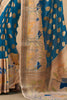 Precious Blue Paithani Border Georgette Event Wear Saree With Blouse