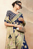 Awesome Navy Blue Paithani Border Georgette Traditional Saree