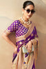 Fabulous Purple Paithani Border Georgette Festival Wear Saree