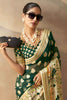 Incredible Green Paithani Border Georgette Mehendi Wear Saree