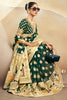 Incredible Green Paithani Border Georgette Mehendi Wear Saree