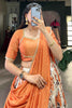 Awesome Orange Floral Print Dola Silk Function Wear Lehenga Choli