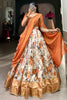 Awesome Orange Floral Print Dola Silk Function Wear Lehenga Choli