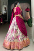 Gorgeous Rani Pink Floral Print Dola Silk Traditional Lehenga Choli