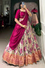 Gorgeous Rani Pink Floral Print Dola Silk Traditional Lehenga Choli