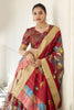 Lovable Cream Kalamkari Print Dola Silk Festive Wear Lehenga Choli