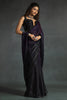 Wonderful Dark Purple Diamond Work Satin Party Wear Pre-Stitched Saree