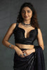 Wonderful Dark Purple Diamond Work Satin Party Wear Pre-Stitched Saree